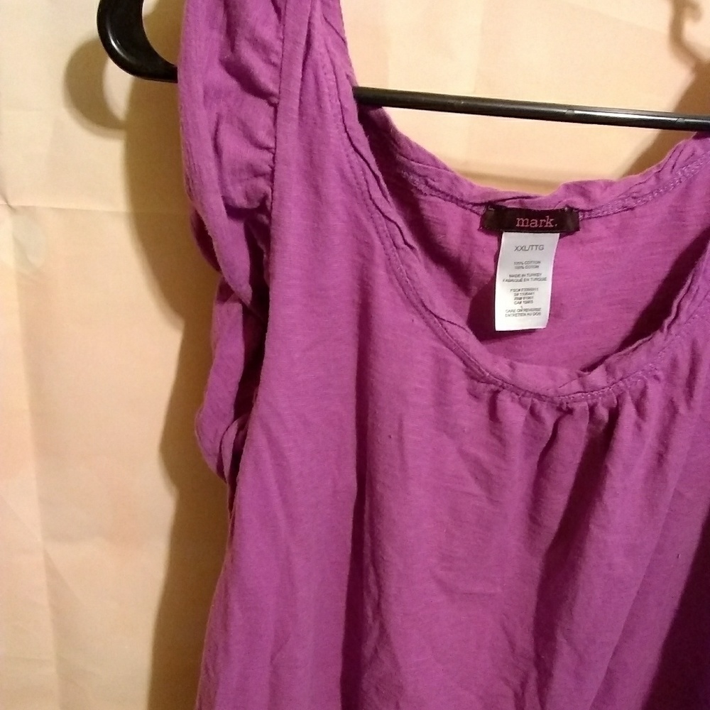 Purple Ruffle Sleeve Tank - Picture 3 of 4